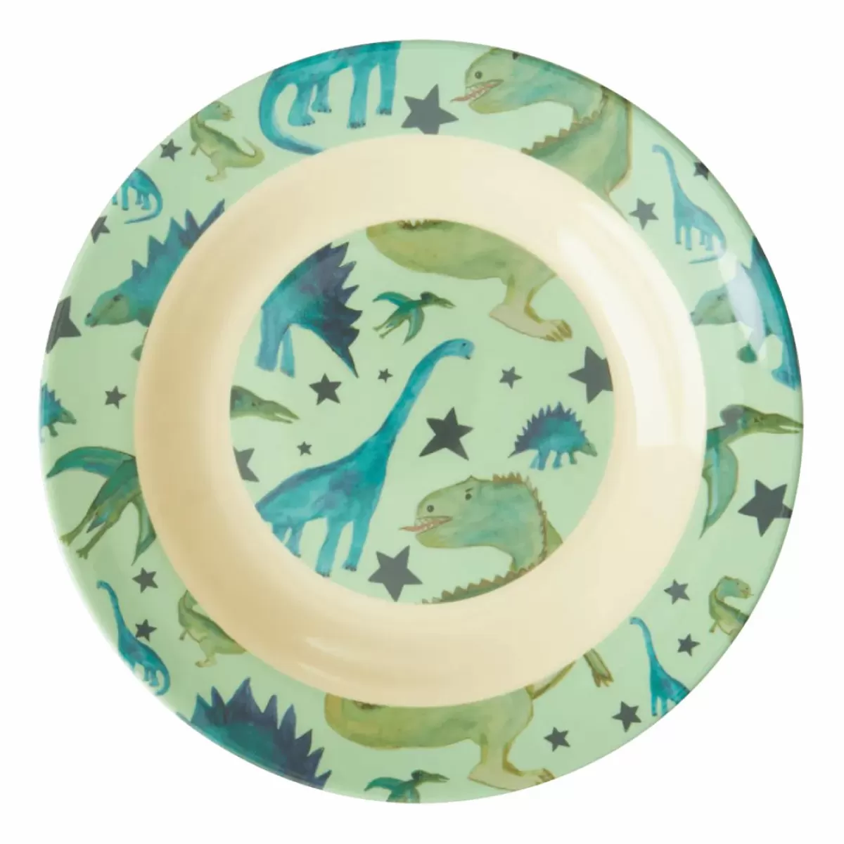 Hot Rice Melamine Borneskal Green Dinosaur Baby Essenszeit