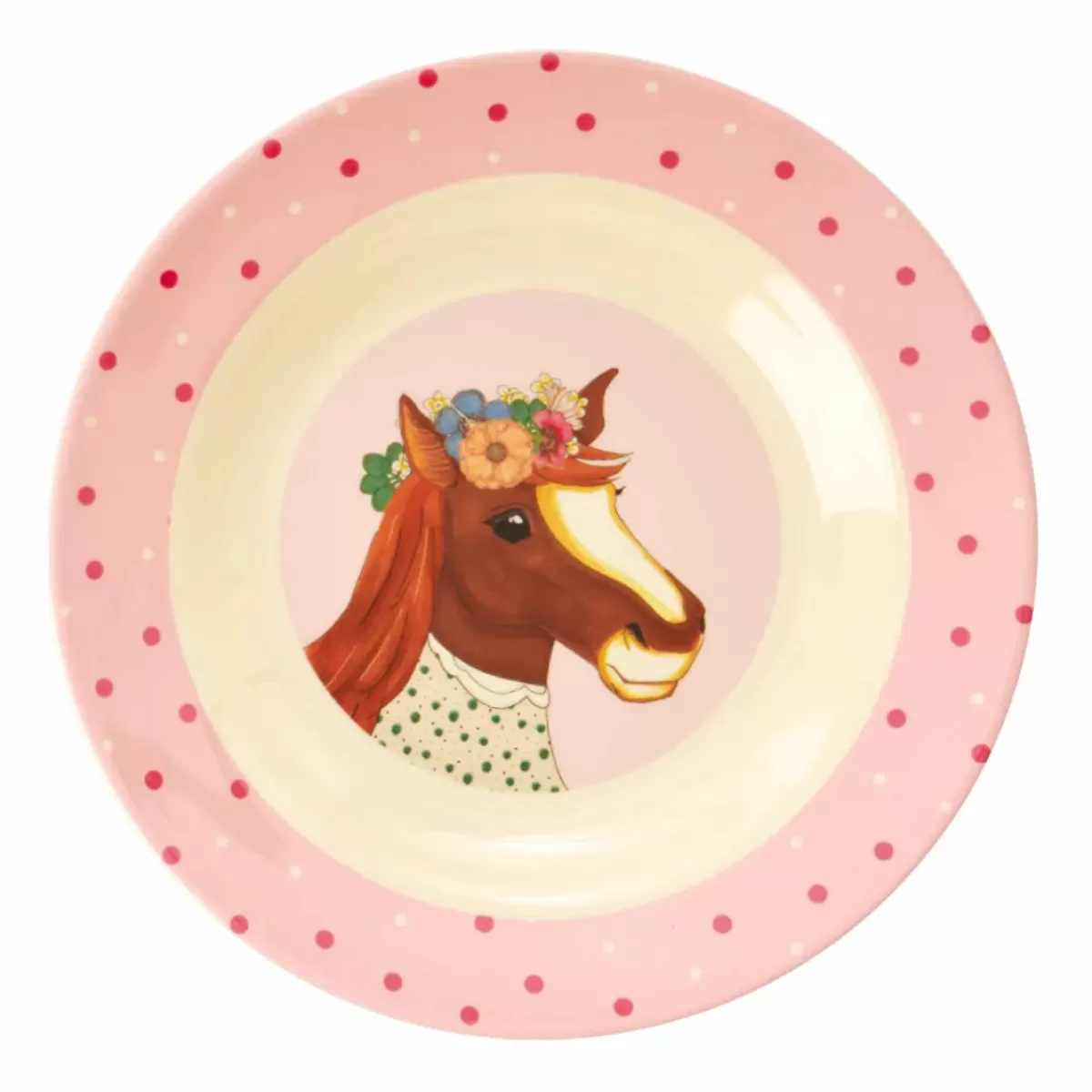 Shop Rice Melamine Borneskal Pink Farm Animals Baby Essenszeit