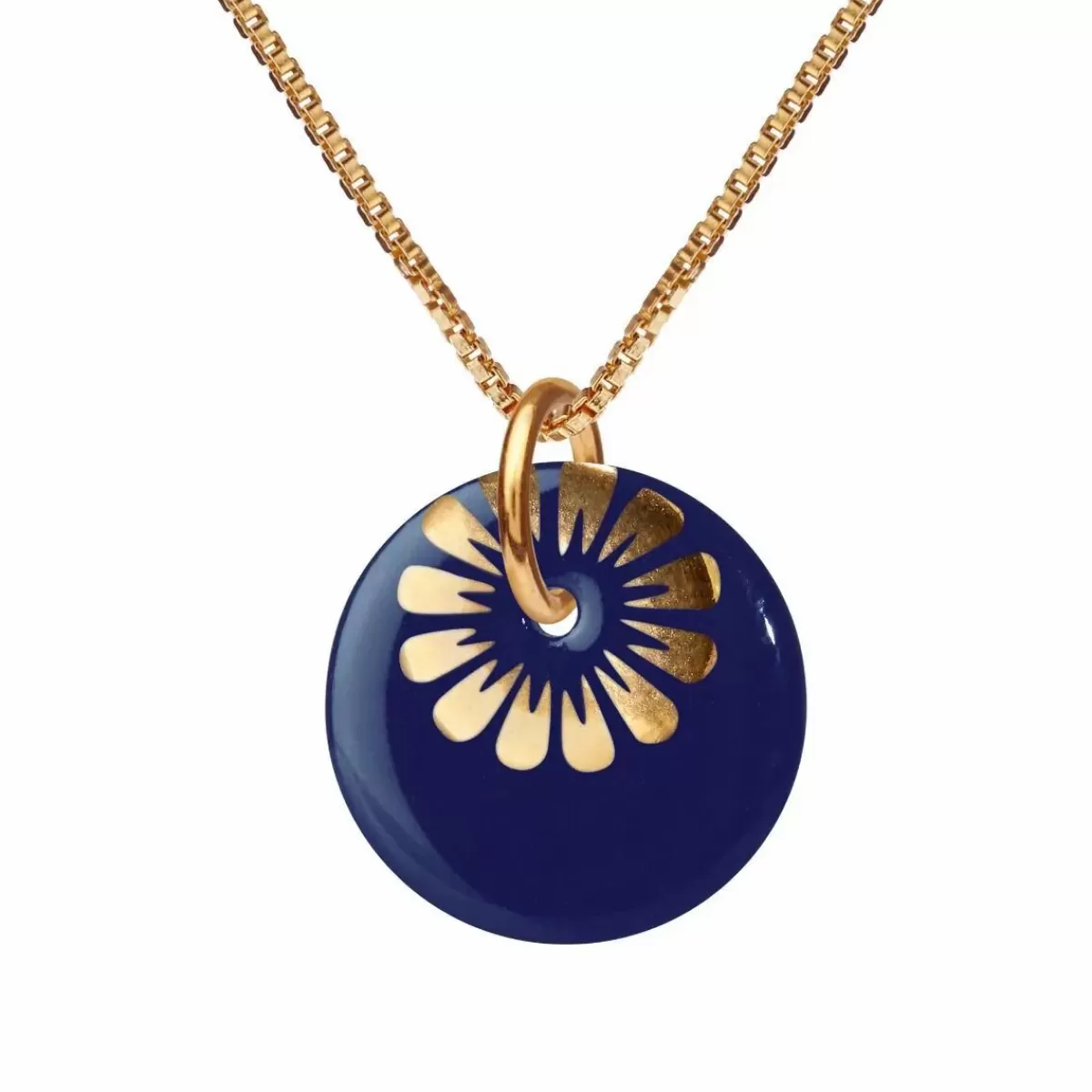 Danefæ Schmuck>Scherning Bloom Halskaede Ultramarine/Guldbelagt