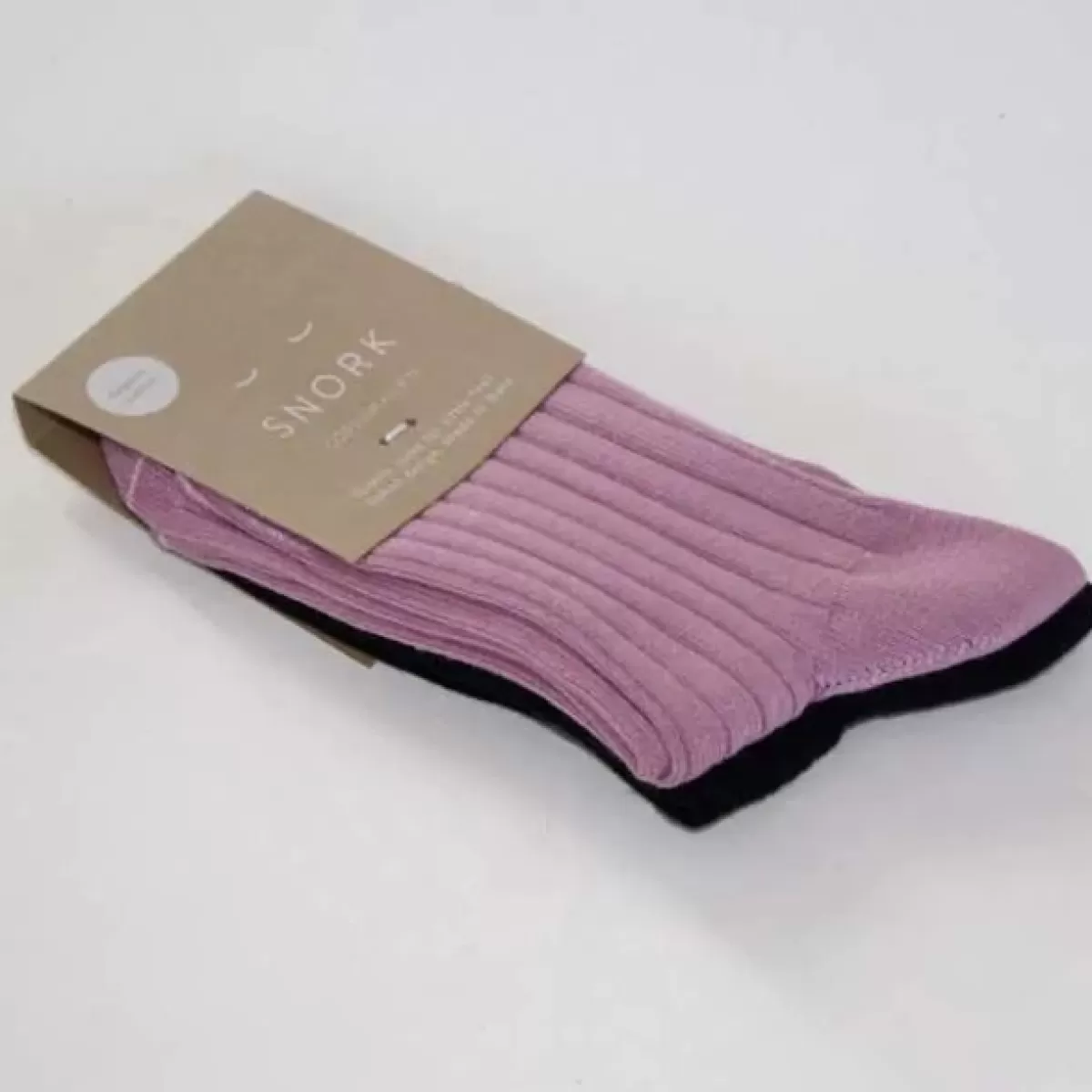Outlet Snork Organic Rib Socks 2-Pack Vintage Pink/Black Kinder Socken Und Strumpfe