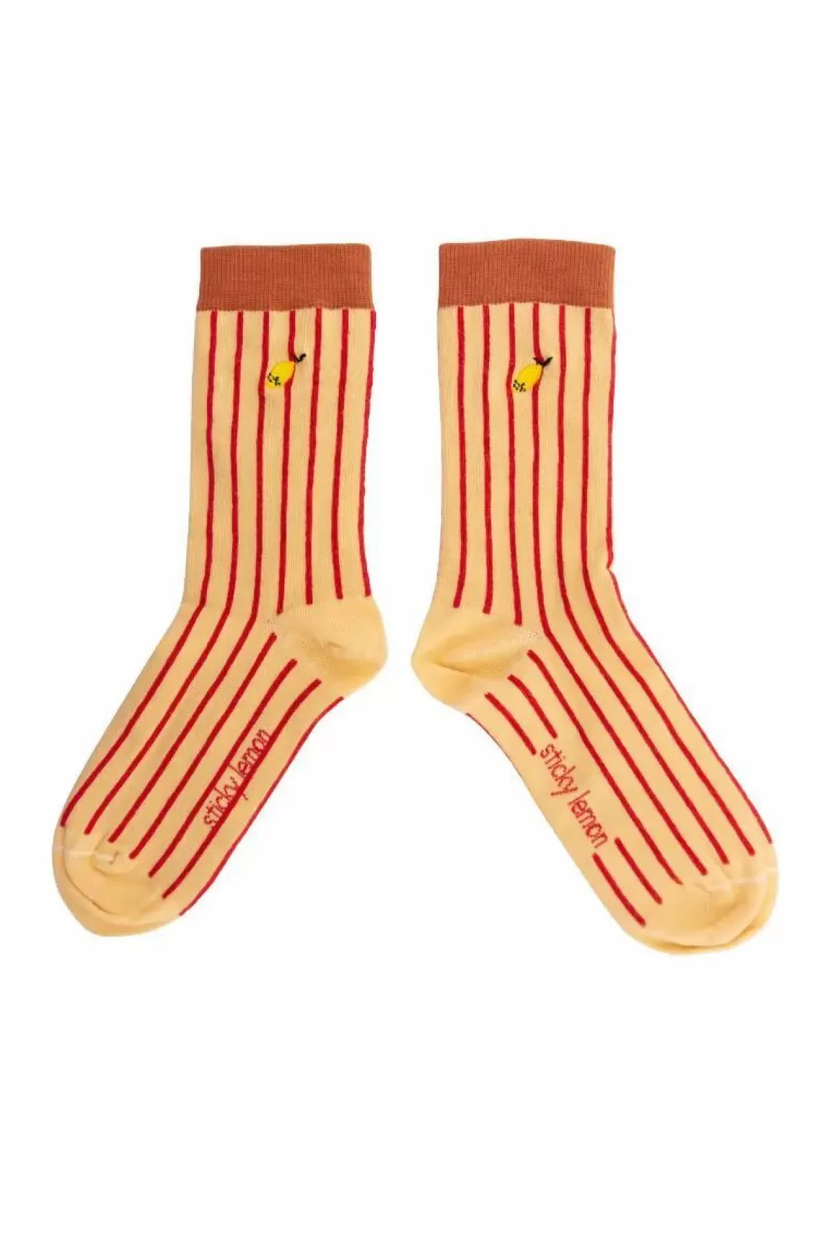 Danefæ Socken Und Strümpfe>Sticky Lemon Socks Stripes Biscotti Beige