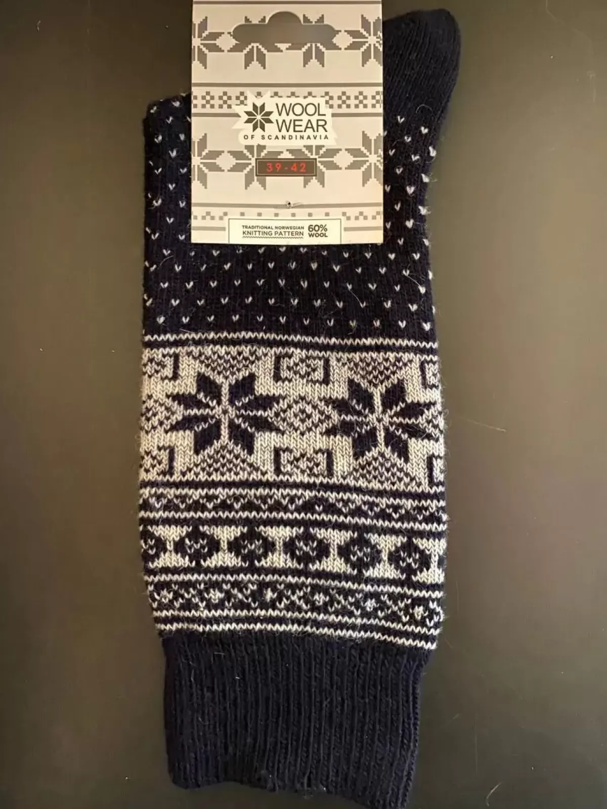 Danefæ Socken Und Strümpfe>Woolwear Uldsokker M/Snefnug Navy Nr.20